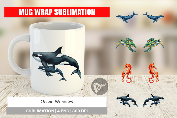 Ocean Wonders Marine Life Mug Wrap