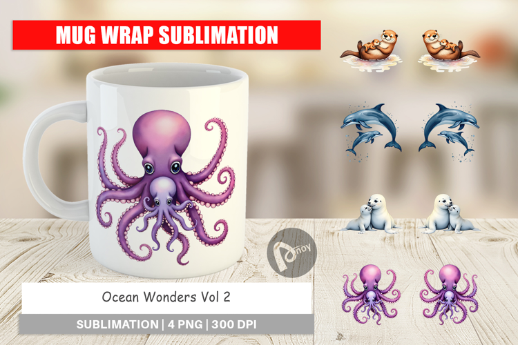 Ocean Wonders Marine Life Mug Wrap