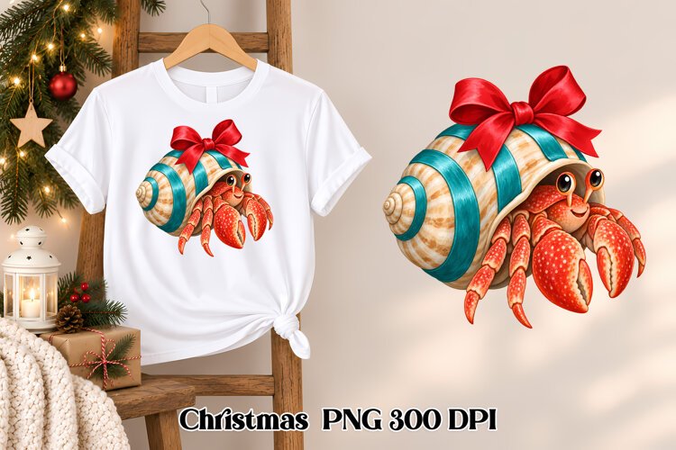 Christmas Hermit Crab Clipart PNG example image 1