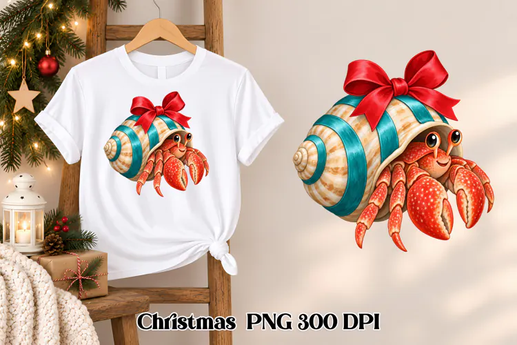 Christmas Hermit Crab Clipart PNG