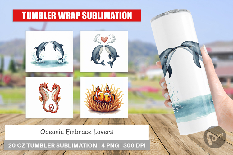 Oceanic Embrace Lovers Tumbler