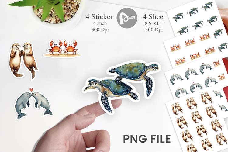 Oceanic Embrace Lovers Sticker