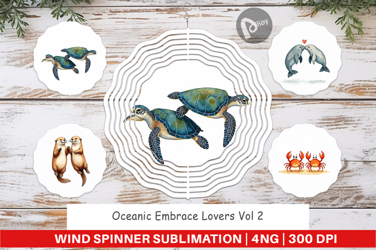 Oceanic Embrace Lovers Wind Spinner