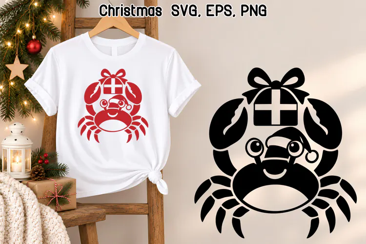 Christmas Crab Gift SVG | Christmas Animal SVG