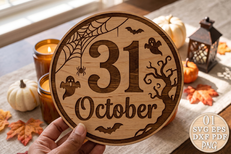 October 31 Halloween Door Sign SVG example image 1
