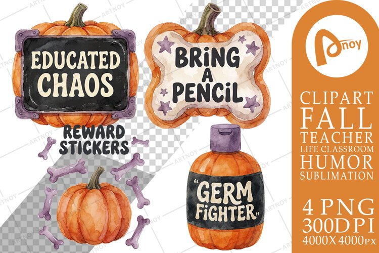 October Classroom Spook Teacher Art Sublimation example image 1
