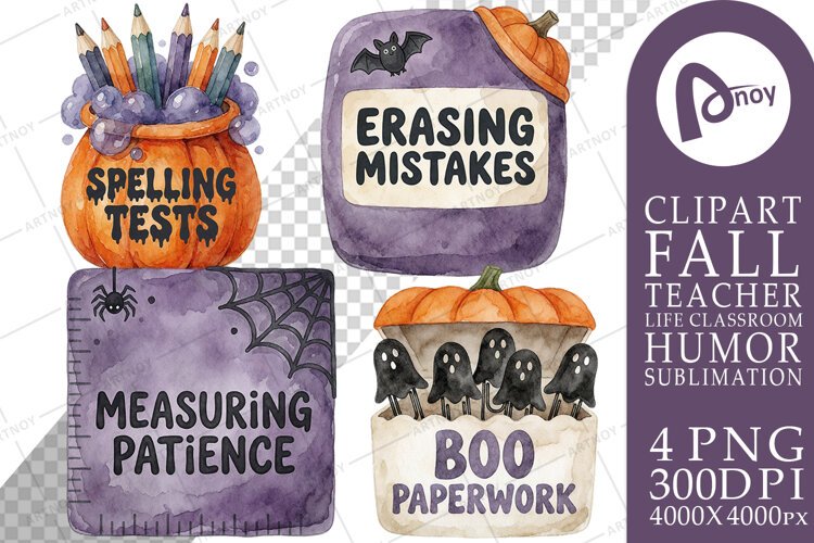 October Classroom Spook Teacher Art Sublimation example image 1