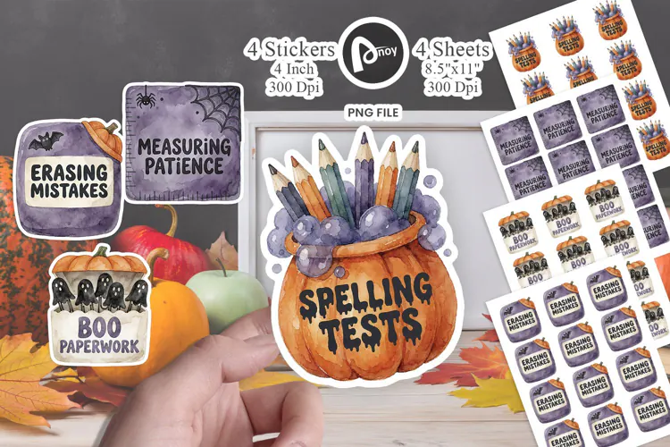 October Classroom Spook Teacher Art Sticker