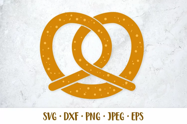Traditional Bavarian pretzel SVG. Bakery decorations