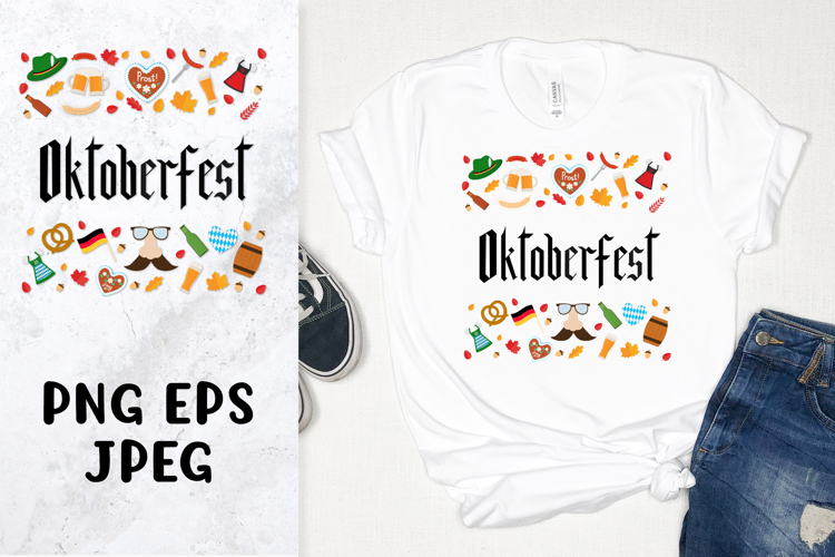 Oktoberfest sublimation design. Fraktur gothic lettering