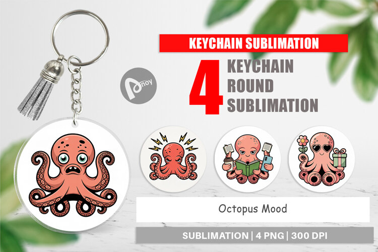 Keychain Octopus Mood example image 1