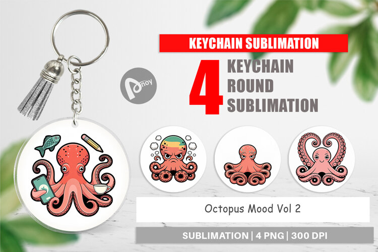 Keychain Octopus Mood example image 1