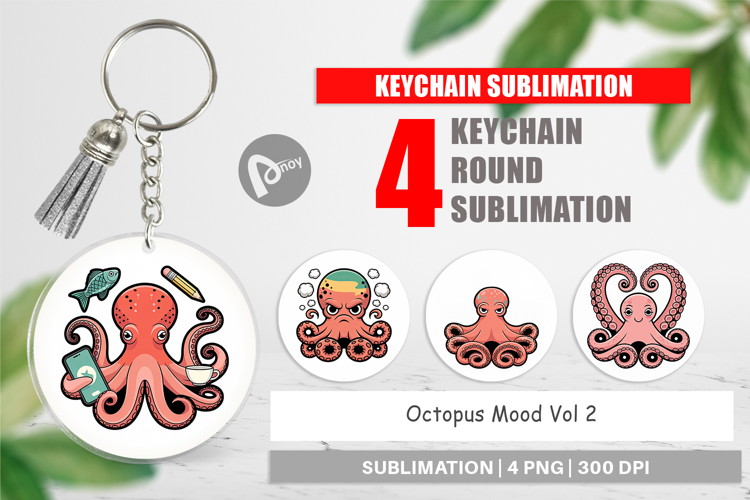 Keychain Octopus Mood