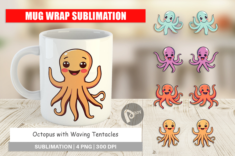 Mug Wrap Waving Octopus