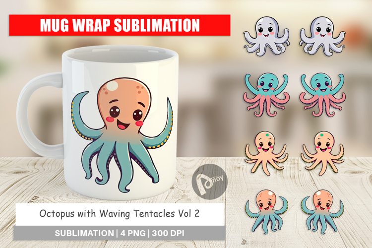 Mug Wrap Waving Octopus