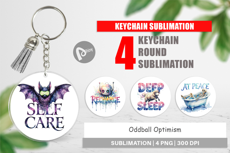 Oddball Optimism Rest Keychain