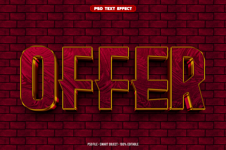 Offer 3D editable text effect
