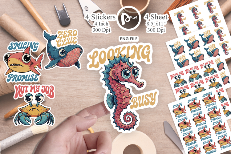Office Grump Ocean Friends Sticker