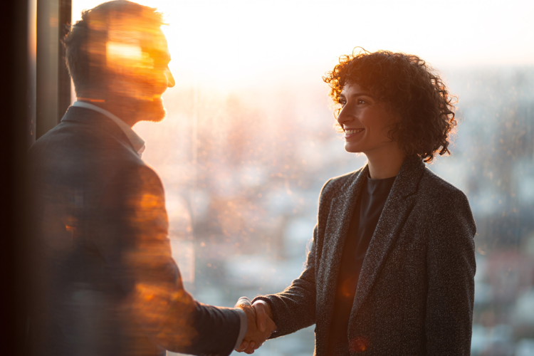 Business Colleagues Handshake at Sunset