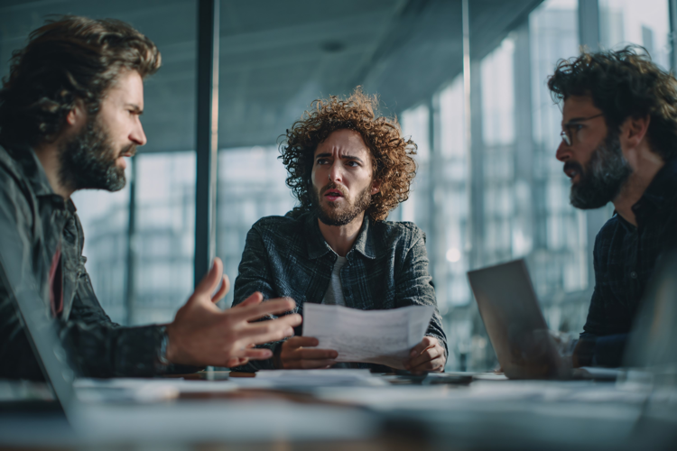 Three Colleagues Reviewing Office Documents