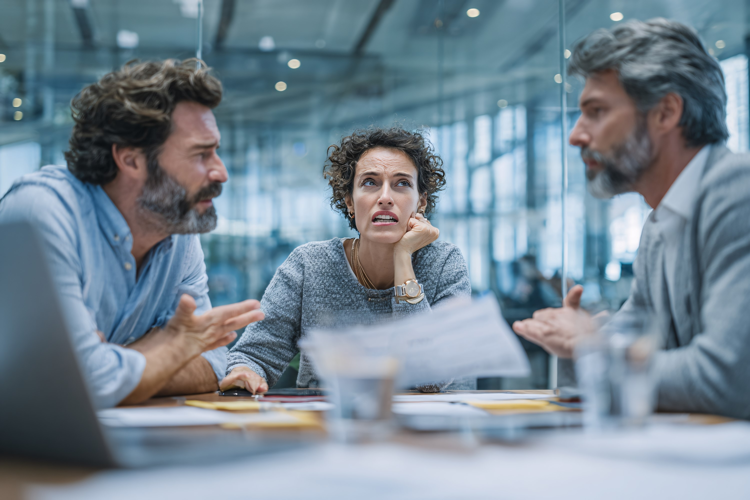 Business Team Conflict During Meeting
