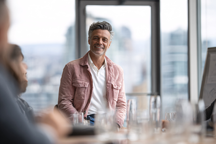 Man Leading Professional Team Meeting