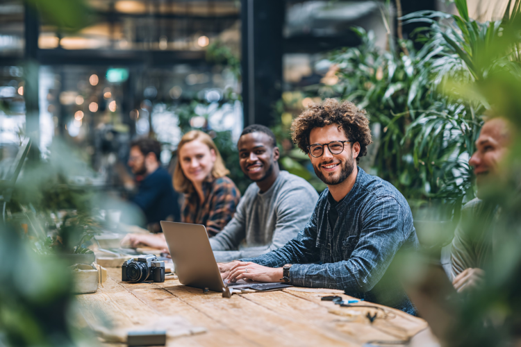 Modern Office Team with Plants