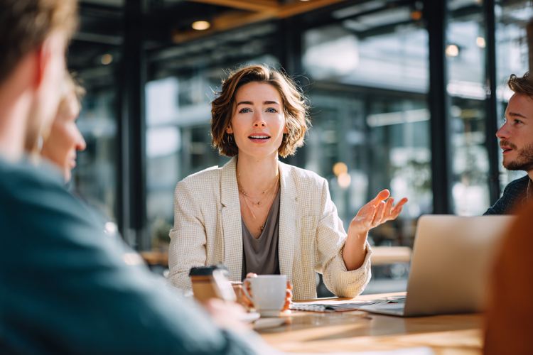 Businesswoman Leading Office Discussion
