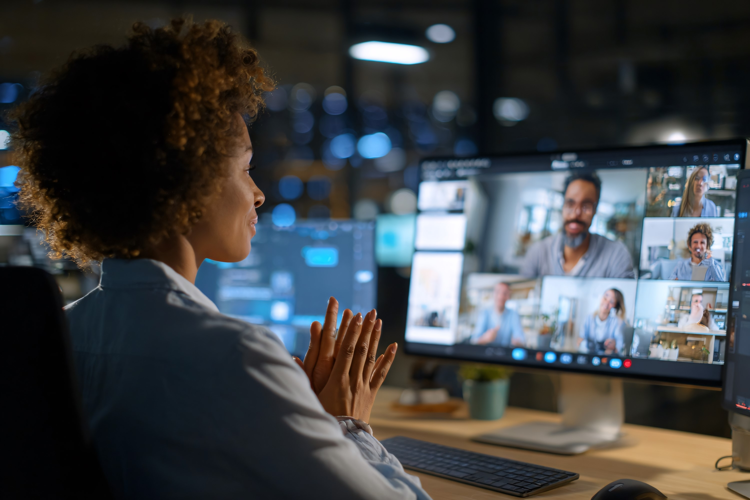 Remote Team Video Conference Meeting