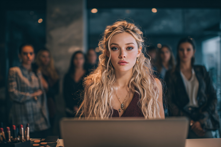 Focused Young Woman in Office Meeting