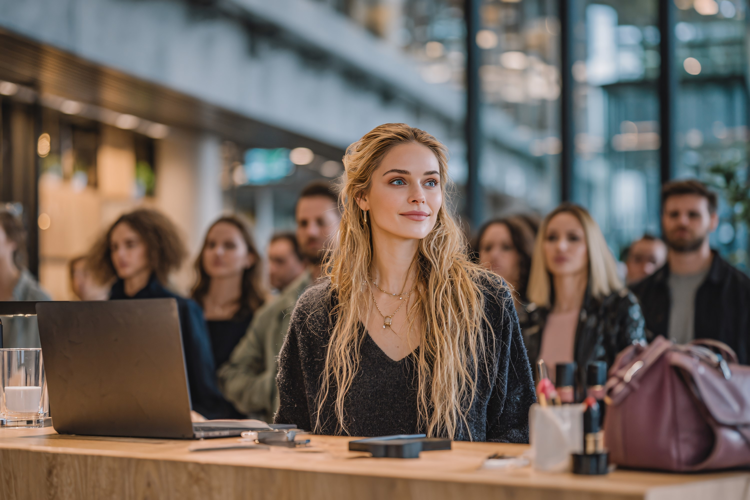 Young Woman Focused on Laptop