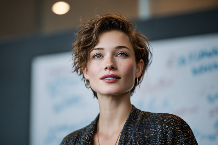 Young Woman Working in Bright Office