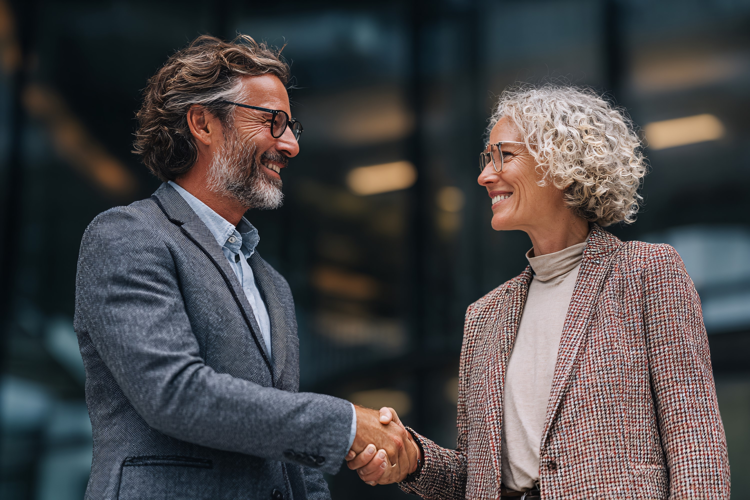 Business People Shaking Hands Outdoors
