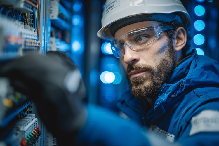 Technician Adjusting Data Center Hardware