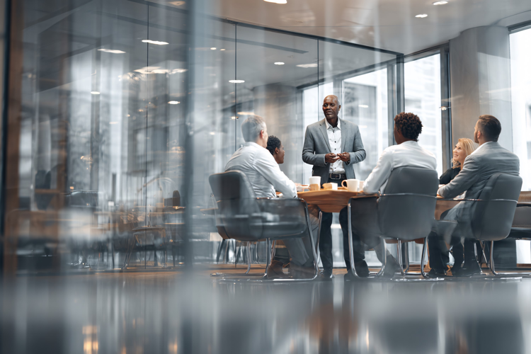 Professional business team having a meeting in a modern