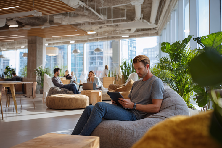 Empty Modern Open-Plan Office Interior