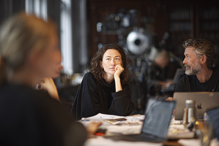 Businesswoman Talking with Male Colleague