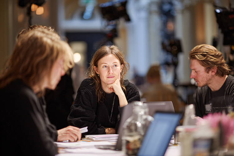 Focused Woman in Business Discussion