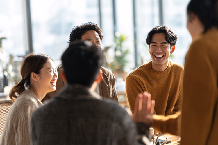 Smiling Diverse Team Working in Modern Office Call Center,