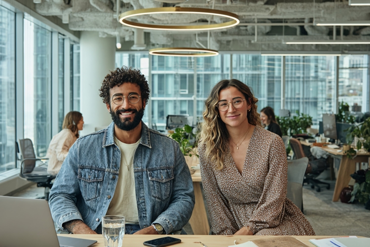 Diverse Office Team Smiling, Business Meeting Collaboration