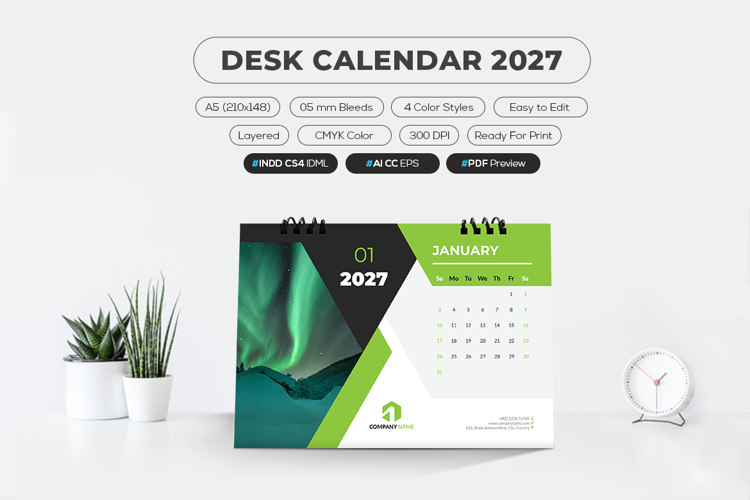 2027 Desk Calendar Printable
