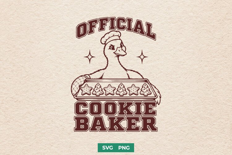 Official Cookie Baker SVG, Christmas Goose Holiday Xmas PNG example image 1