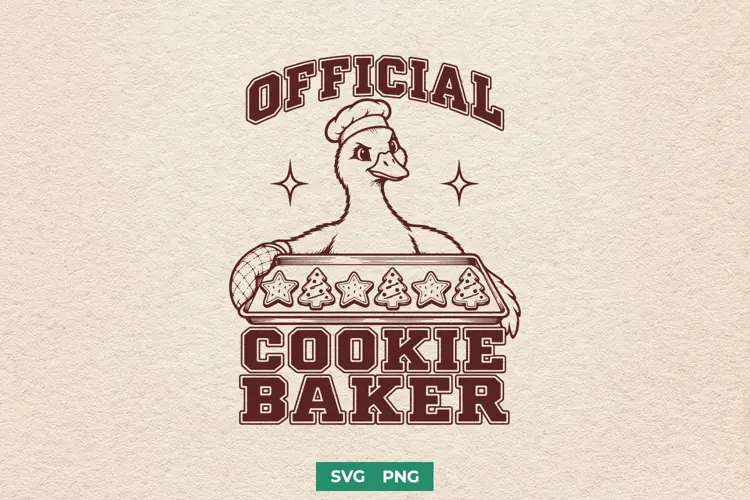 Official Cookie Baker SVG, Christmas Goose Holiday Xmas PNG