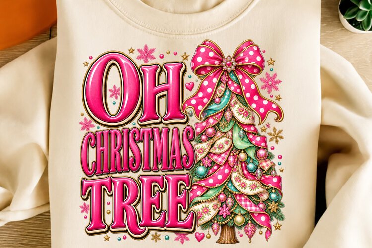 Oh Christmas Tree PNG | Pink Coquette Bow Christmas Tree Png example image 1