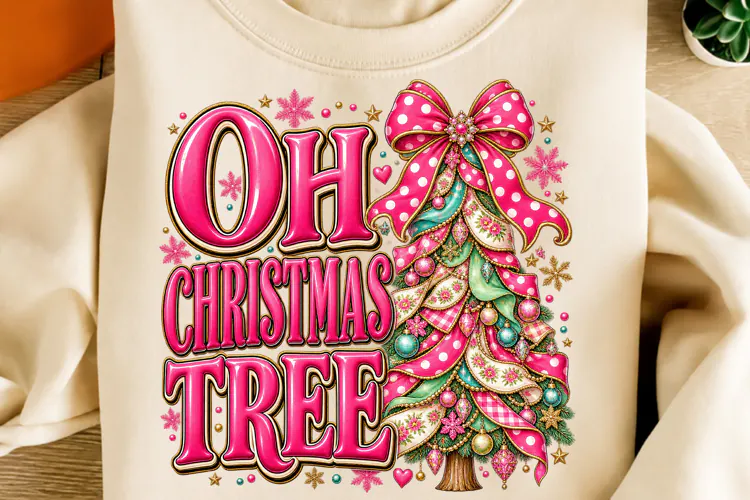 Oh Christmas Tree PNG | Pink Coquette Bow Christmas Tree Png