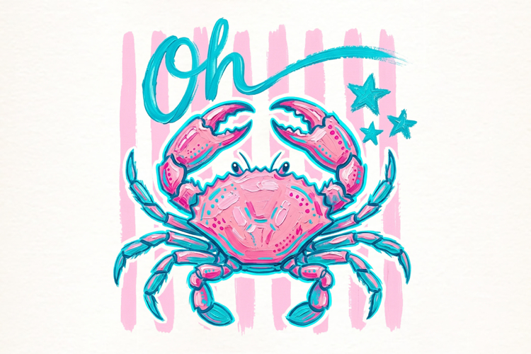 Oh Crab PNG, Funny Coastal Crab PNG example image 1