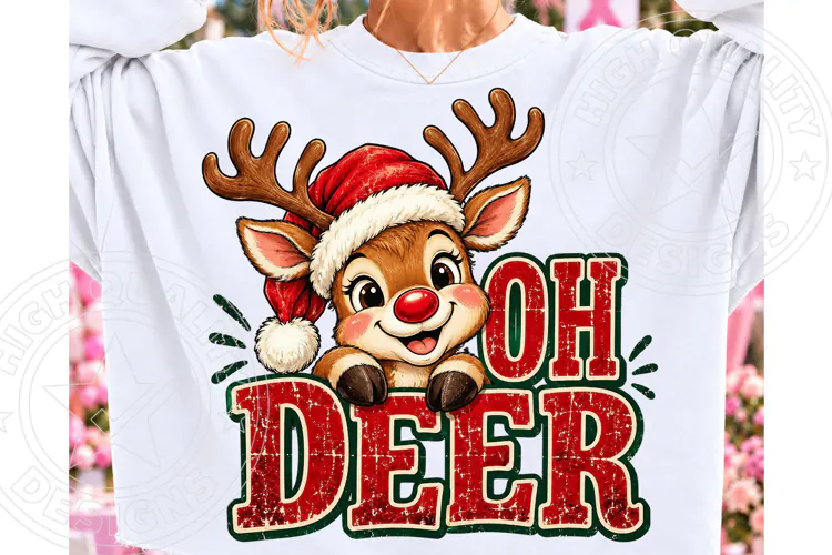 Oh Deer Christmas PNG, Retro Reindeer