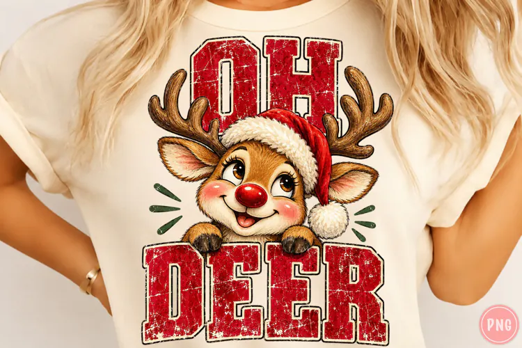 Oh Deer Christmas PNG, Retro Reindeer