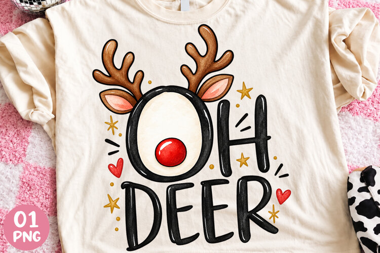 Oh Deer Christmas Reindeer PNG example image 1