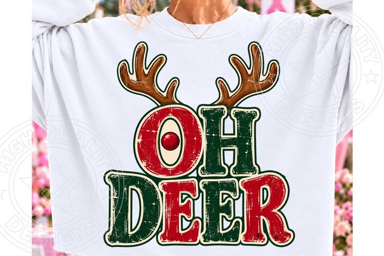 Oh Deer Retro Christmas PNG example image 1